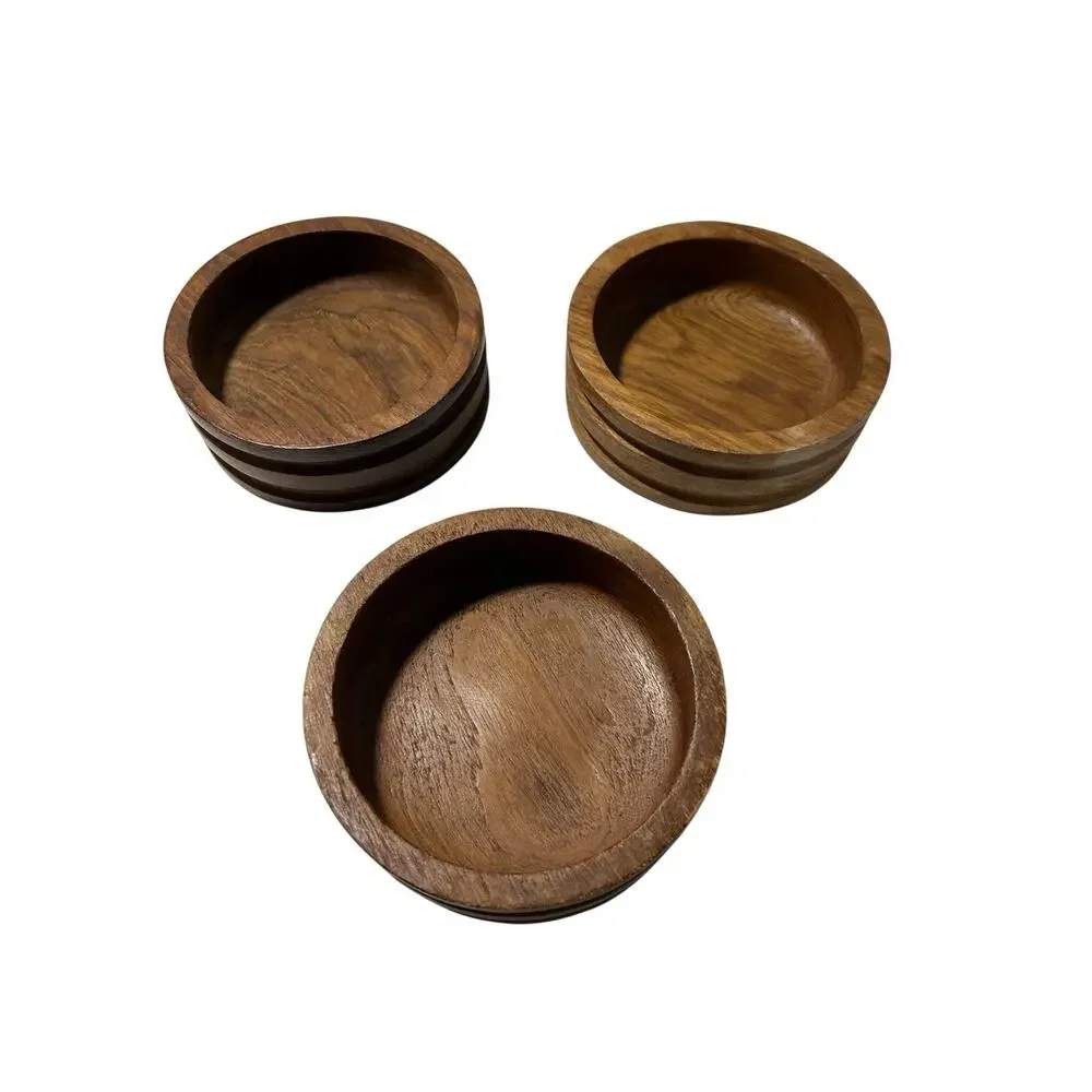 Vintage Genuine Teak Salad Bowls 